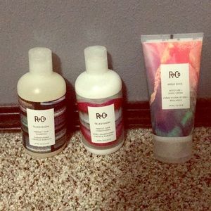 R+Co television shampoo+conditioner+shine cream